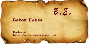 Bakos Emese névjegykártya